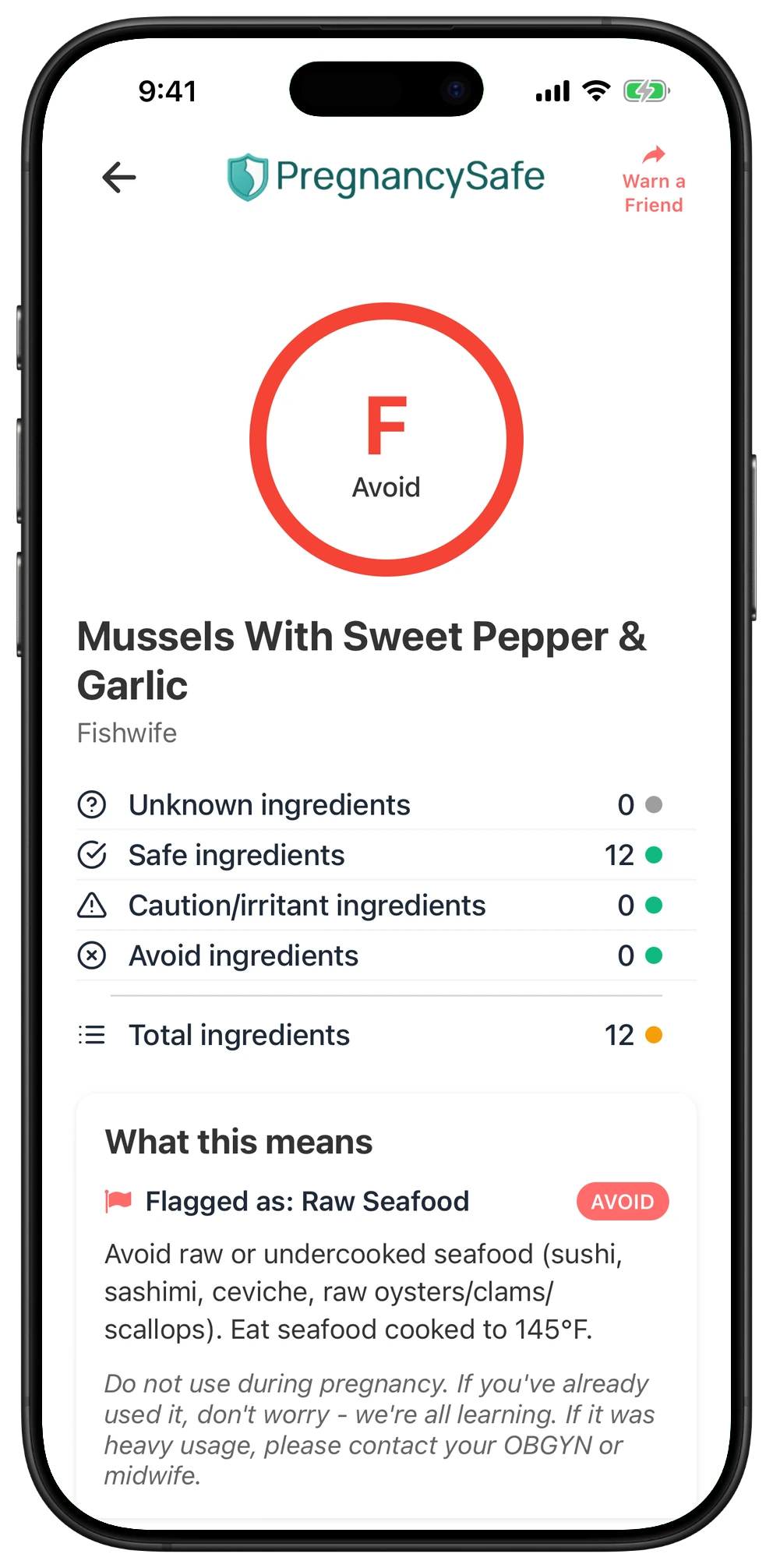 Pregnancy Safe app result for Mussels With Sweet Pepper & Garlic